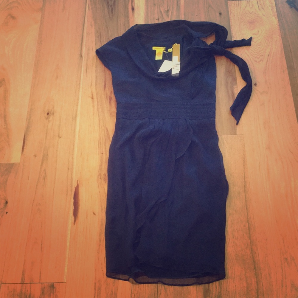 Catherine Malandrino Navy Silk dress NWT